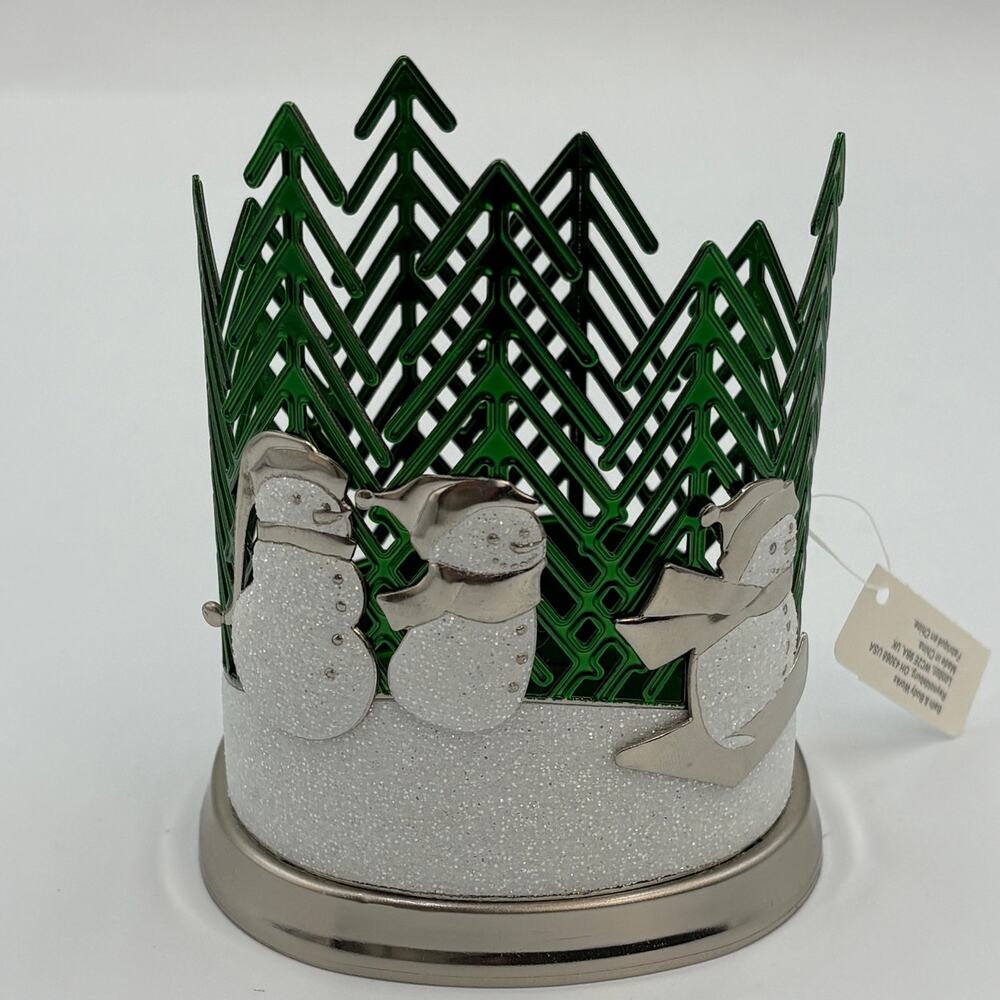 Bath & Body Works Winter Scene Soap Holder Snowmen Glitter New NWT
